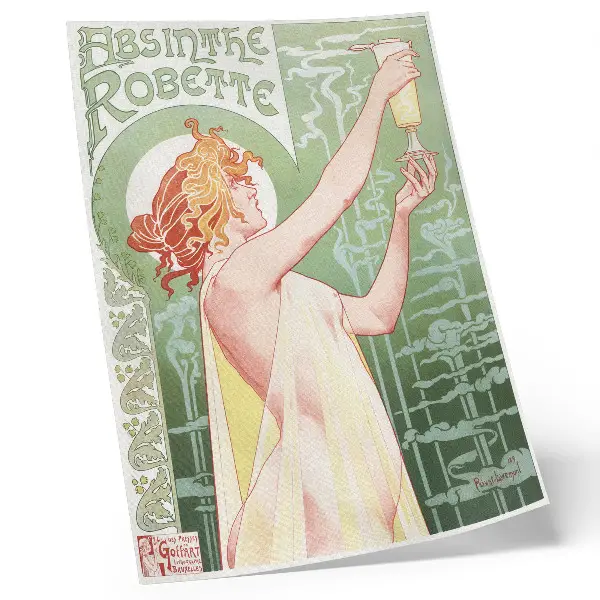 Plakat ścienny Privat Livemont chromolitografia z 1896 roku autorstwa Absinthe Robette