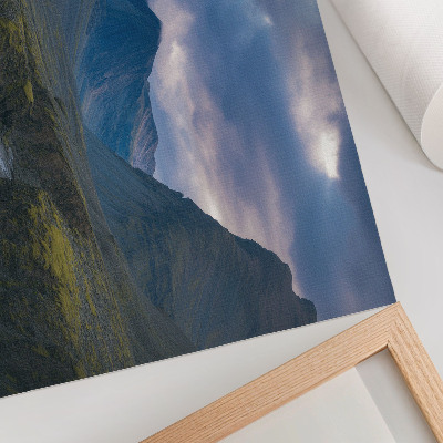Grafika na ścianę Góry w chmurach niebieski spokój natura