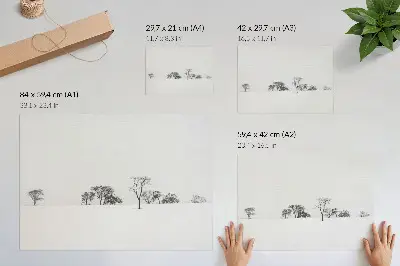 Wydruk na płótnie minimalistyczna sceneria przedstawiająca zimowe drzewa w duchu spokoju