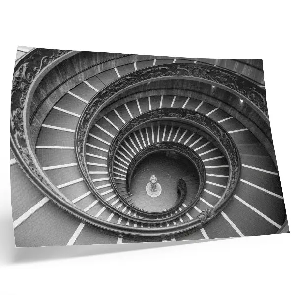Plakat do salonu architektura spiralnych schodów w stylu eleganckim
