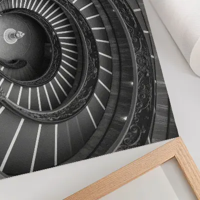 Plakat do salonu architektura spiralnych schodów w stylu eleganckim