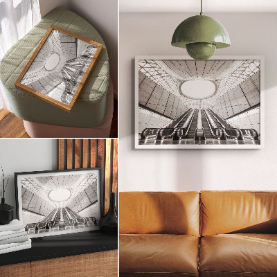 Plakat Minimalistyczne wnętrze futurystyczna architektura