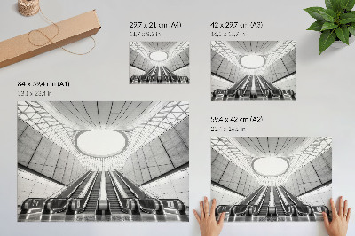Plakat Minimalistyczne wnętrze futurystyczna architektura