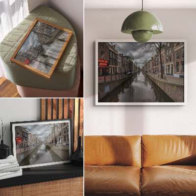 Nowoczesny plakat dekoracyjny Kanał łagodna architektura nastrojowe niebo