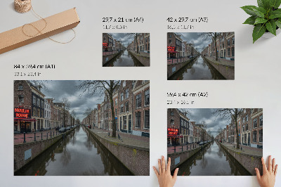Nowoczesny plakat dekoracyjny Kanał łagodna architektura nastrojowe niebo
