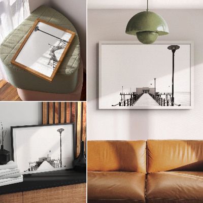 Grafika na ścianę Minimalistyczny pomost prostolinijna architektura