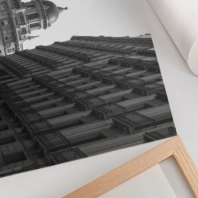 Nowoczesny plakat dekoracyjny Symetryczne fasady zabytkowej architektury miejskiej