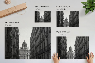 Nowoczesny plakat dekoracyjny Symetryczne fasady zabytkowej architektury miejskiej