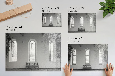 Wydruk na płótnie Minimalistyczne wnętrze z oknami i roślinnością