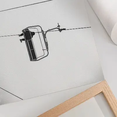 Grafika na ścianę minimalistyczny zimowy pejzaż przedstawiający samotność i spokój