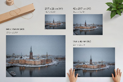 Wydruk na płótnie Zimowe miasto malownicza architektura harmonia