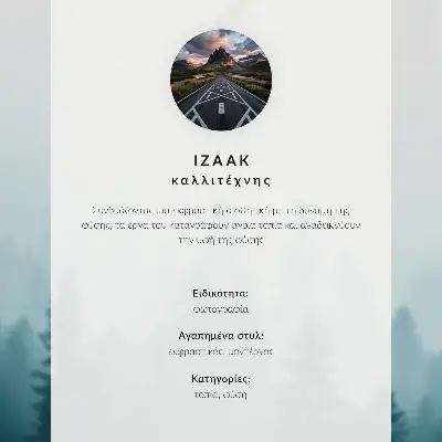 Nowoczesny plakat dekoracyjny narciarz na tle białych szczytów i błękitnego nieba w harmonijnej kompozycji