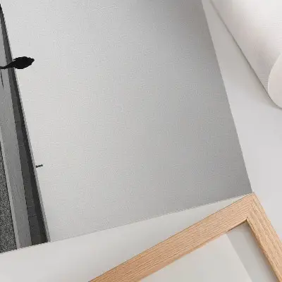 Wydruk na płótnie minimalistyczna sylwetka w nowoczesnej przestrzeni z silnymi cieniami