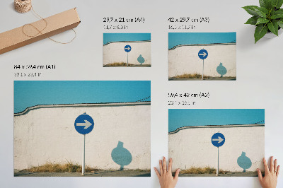 Grafika na ścianę Minimalistyczny znak na tle białego muru
