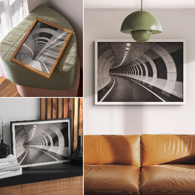 Plakat Nowoczesny tunel geometryczny przestrzenny