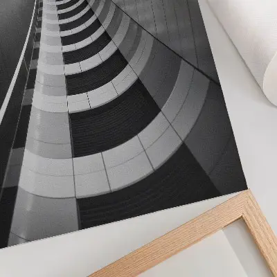 Plakat nowoczesny tunel przestrzenny o geometrycznym wzorze
