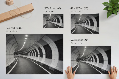Plakat Nowoczesny tunel geometryczny przestrzenny