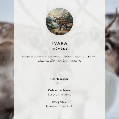 Plakat do salonu Renifery z naturalnymi porożami zimowy pejzaż harmonia