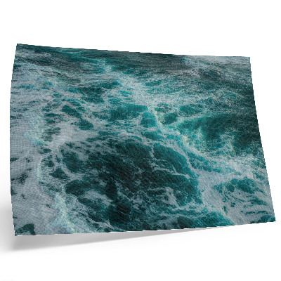 Plakat do salonu Turkusowe fale oceanu z białą pianą