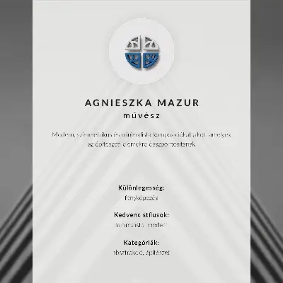 Plakat z symetryczną kompozycją monochromatycznych linii