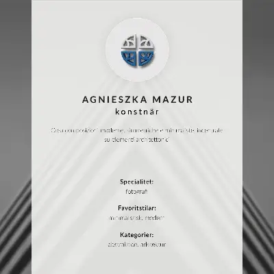 Plakat z symetryczną kompozycją monochromatycznych linii