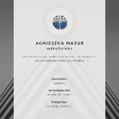 Plakat z symetryczną kompozycją monochromatycznych linii