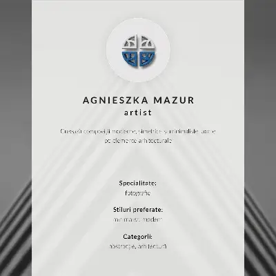 Plakat z symetryczną kompozycją monochromatycznych linii