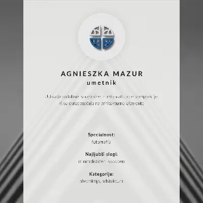 Plakat z symetryczną kompozycją monochromatycznych linii