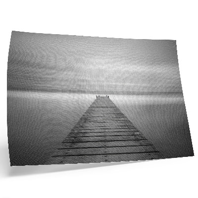 Wydruk na płótnie Monochromatyczne molo spokojna tafla elegancja