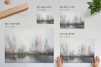 Grafika na ścianę Zamglone miasto pastelowe odbicie nowoczesność