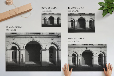 Plakat Elegancka architektura klasyczne łuki cienie