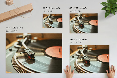 Plakat do salonu Gramofon nostalgiczny vintage muzyczny klimat