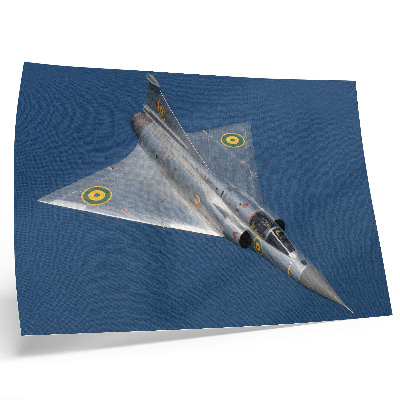 Nowoczesny plakat dekoracyjny Wojskowy odrzutowiec w powietrzu dynamiczny