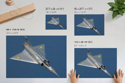 Nowoczesny plakat dekoracyjny Wojskowy odrzutowiec w powietrzu dynamiczny
