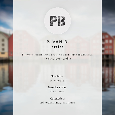 Grafika na ścianę Rustykalne budynki zielone łąki morze