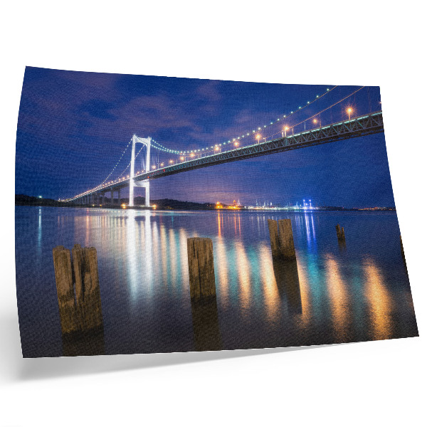 Plakat Most nocny blask woda odbicie harmonia