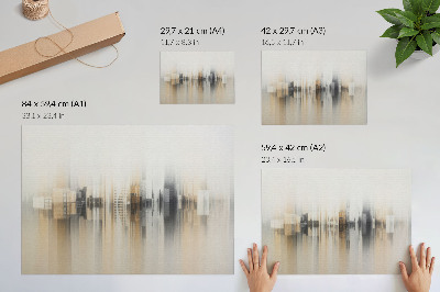Plakat do salonu Nowoczesna architektura miasta we mgle