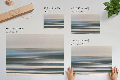 Plakat Delikatne pastelowe fale odcienie niebieskiego