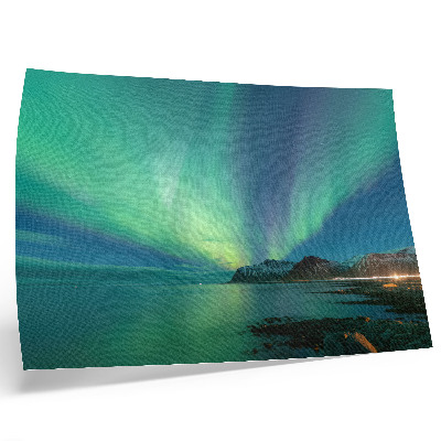Plakat do salonu Zorza polarna nad morzem magiczny klimat