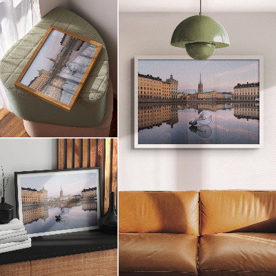 Plakat Refleksje budynków o pastelowych odcieniach