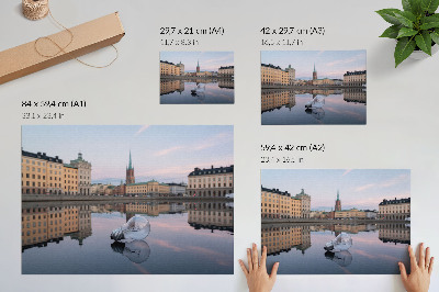 Plakat Refleksje budynków o pastelowych odcieniach