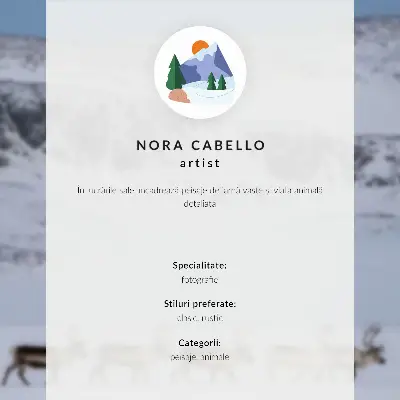 Plakat do salonu malownicze góry z reniferami w zimowym krajobrazie