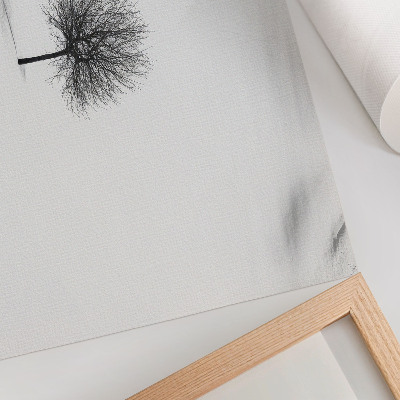 Grafika na ścianę Minimalistyczny motyw zimowe drzewo pejzaż harmonia