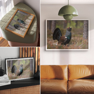 Plakat do salonu Kolory ptaka las natura spokojny klimat