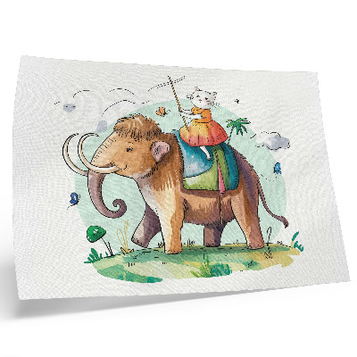 Plakat do salonu Kot na mamucie fantazja przyroda magia