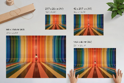 Nowoczesny plakat dekoracyjny Kolorowe pasy postać inspiracja przestrzeń