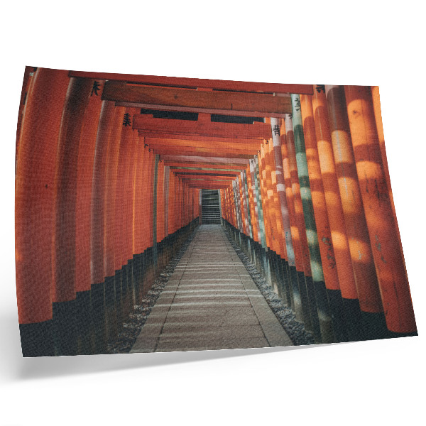 Grafika na ścianę Pomarańczowe kolumny tunelu symetria głębia