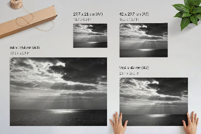 Nowoczesny plakat dekoracyjny Dynamiczne niebo nad spokojnym oceanem