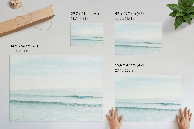 Grafika na ścianę Ocean fale surfer spokojnie minimalistycznie