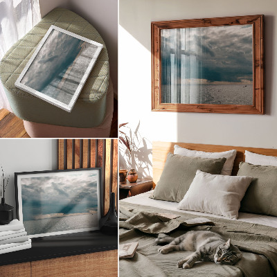 Plakat Burzowe niebo nad oceanem pełnym przestrzeni